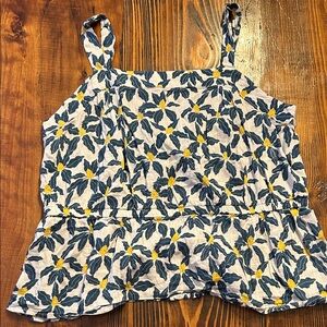 Dip Floral Camisole in Blue and Yellow